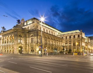 Vienna, Austria – May 31, 2016: Vienna State Opera Vienna State Opera in the evening at twilight